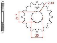 řetězové kolečko pro sekundární řetězy typu 428, JT - Anglie (15 zubů)