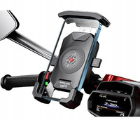 Držák na telefon s bezdrátovým nabíjením Biketec, uchycení na řidítko nebo zrcátko