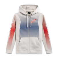 Mikina ARISING HOODIE, ALPINESTARS (bílá offwhite/modrá/červená)