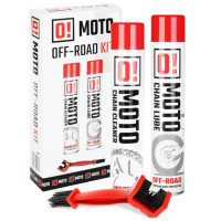 O!MOTO OFF ROAD SADA NA ČIŠTĚNÍ A MAZÁNÍ ŘETĚZU! PÉČE A OCHRANA ŘETĚZU 2+1 SADA S KARTÁČEM (2 X 750ML) (O!MOTO)